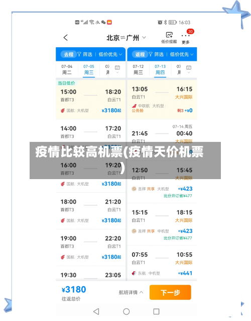 疫情比较高机票(疫情天价机票)