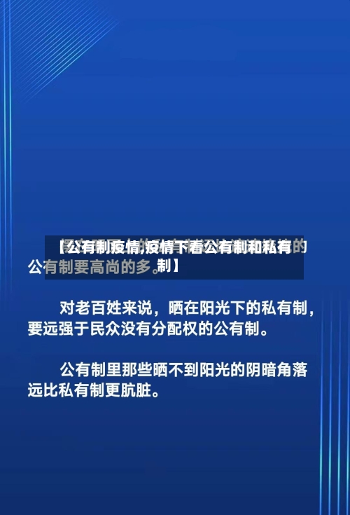【公有制疫情,疫情下看公有制和私有制】-第2张图片
